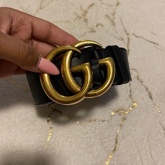 Gucci Accessories - Authentic Gucci Marmont Belt Navy Blue Sz 95